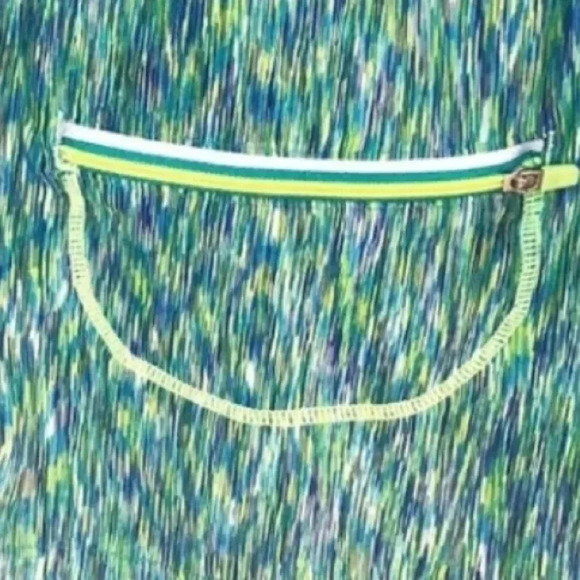 Athleta Womens Pop Space Dye Tank Top Sz Small Green Blue V-Neck MD - Picture 4 of 4